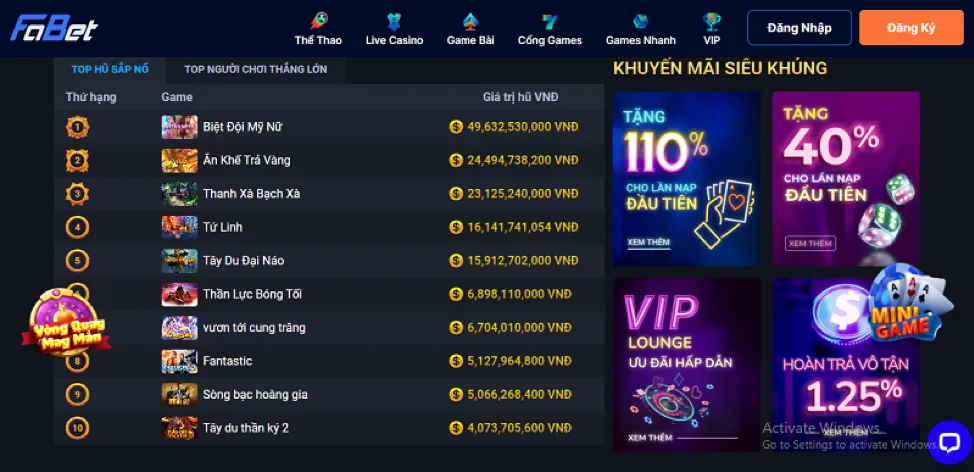 Banner khuyến mãi cá cược thể thao 0k9